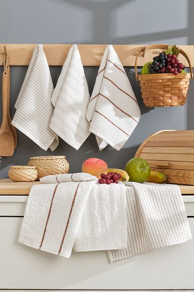 Eponj Home Πετσέτα κουζίνας Sofia Cream - 6 τμχ, 30x50