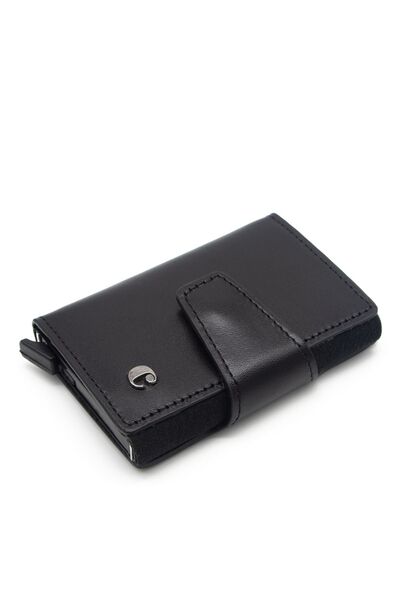 Cacharel 0270A55 Model Black Analine Leather Credit Card Holder