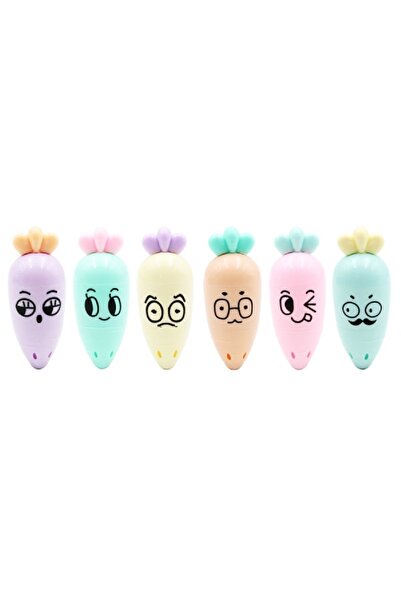 Pinco 6'lı Havuç Şekilli Fosforlu Kalem (çantalı)