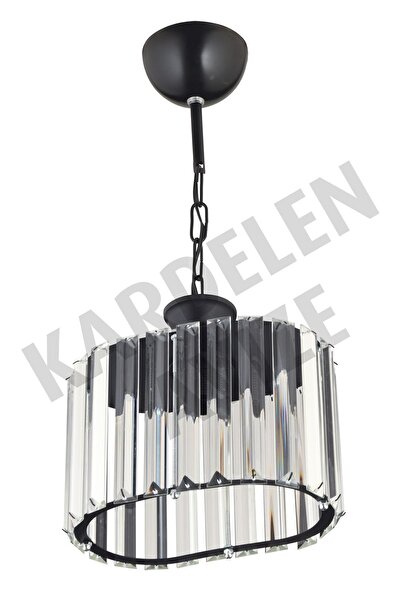 Genel Markalar Siyah Tekli Sarkıt Kristal  Taşlı  Lüks Avize