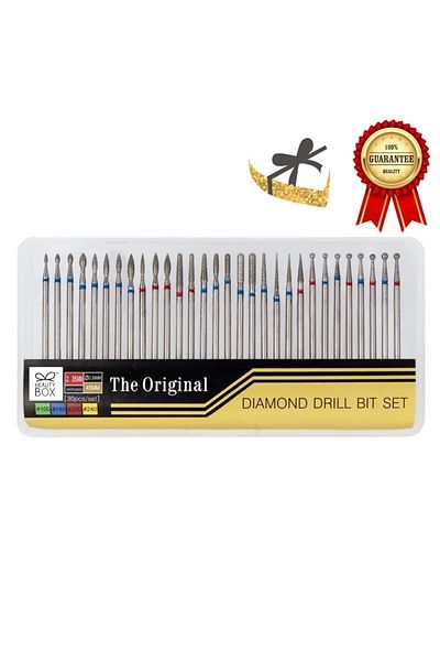 Beauty 30 Pieces Diamond Drill BiT SeT - Rasp Machine BiT SeT, PremiUm QUaliTy Nail Drill and Milling ManicUre PedicUre