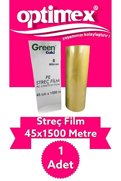 OEM Optimex Food Stretch Film Yellow Food Stretch Film 45 Cm X 1500 Meter 8 Micron