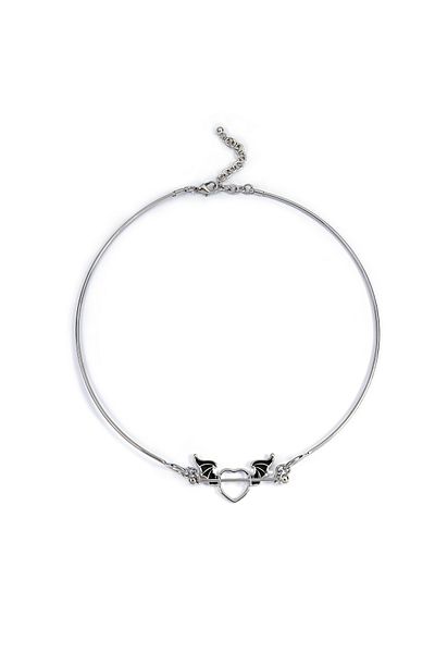Twist Metal Necklace - Heart Pendant Design