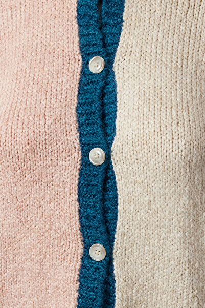 Trendyol Collection Color Blocked Soft Knitwear Cardigan - Brown, Twoaw25Hi00198