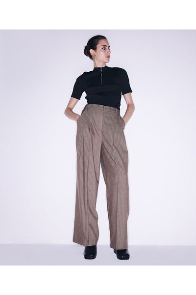 Twist Brown Woven Trousers