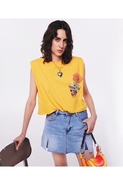 Twist Denim Blue Skirt