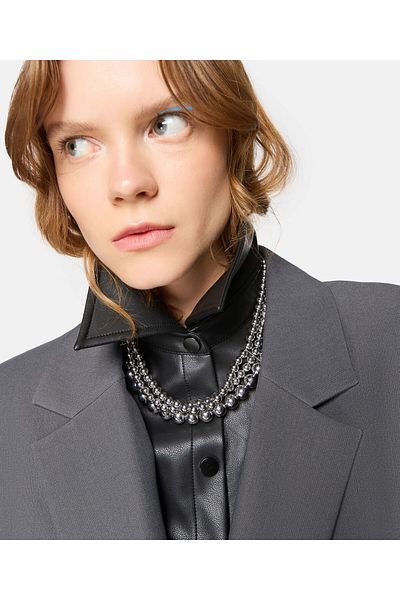 Twist Bead Detailed Metal Necklace