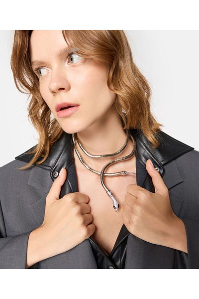 Twist Metal Snake Figure Necklace