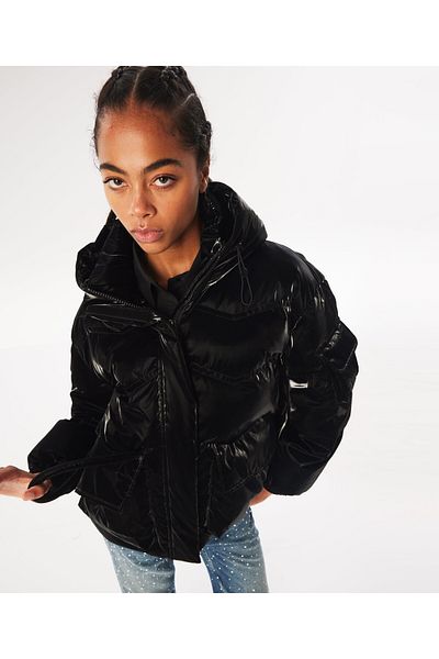 Twist Black Woven Coat