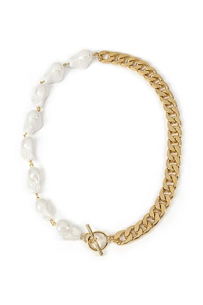 İpekyol Pearl Detailed Faux Chain Necklace