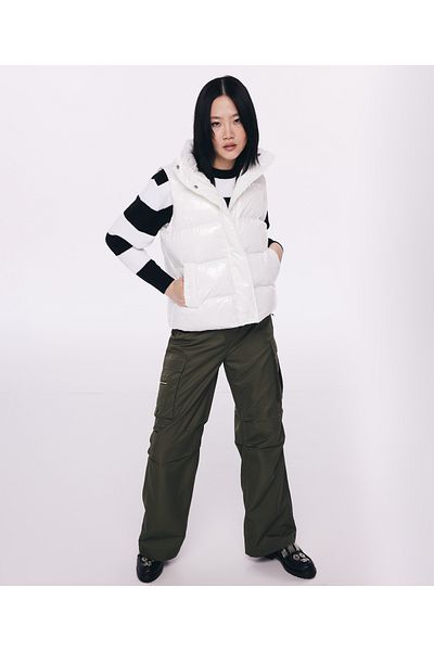 Twist White Woven Vest