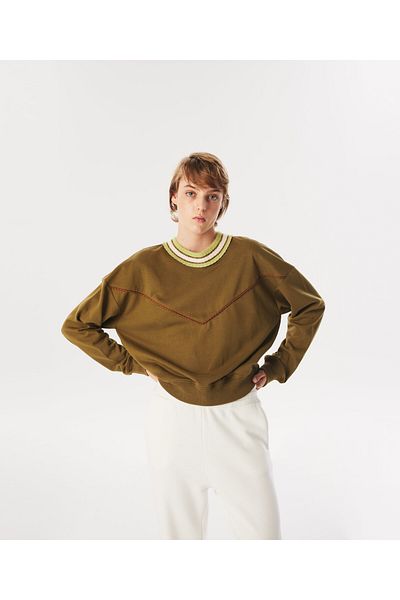 Twist Khaki Knitted Sweatshirt