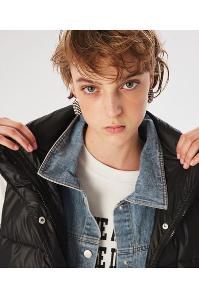 Twist Black Denim Coat