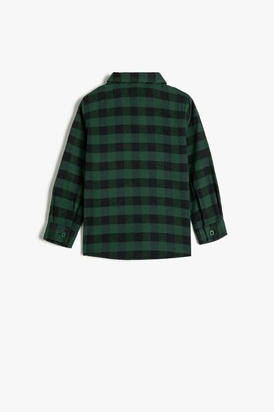 Koton Baby Boy Green Plaid Shirt