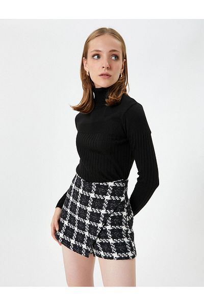 Koton Strickpullover mit Rollkragen, strukturiert, Acryl, Kaschmir, strukturiert