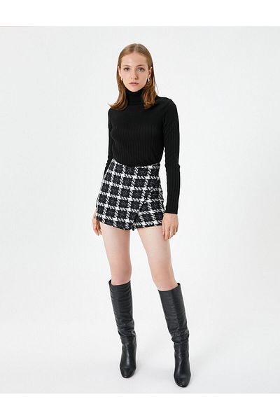 Koton Strickpullover mit Rollkragen, strukturiert, Acryl, Kaschmir, strukturiert