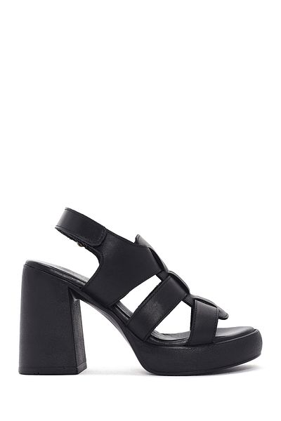Derimod Black Leather - Ankle Strap Thick Heel Sandals 24sfd201518