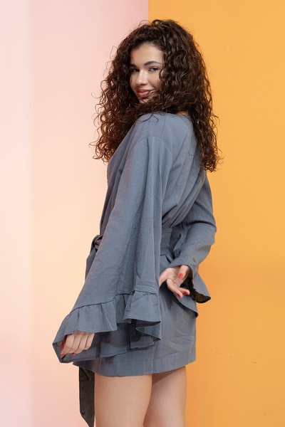 XCLSV 100% Cotton Kimono with Flywheel and Belted