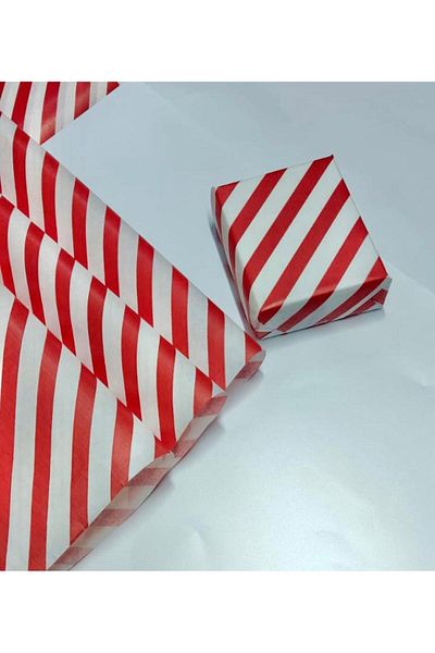 t tuğset etiket Red and White Bias Striped Gift Package for New Year - Packaging 50x70 Cm, 10 Pieces-t356