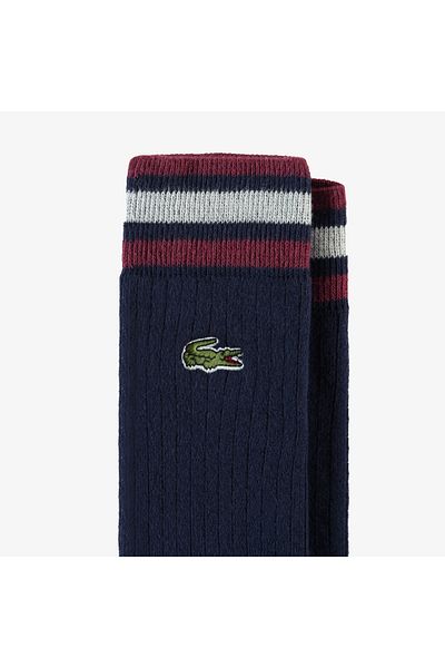 Lacoste Unisex Striped Navy Blue Socks