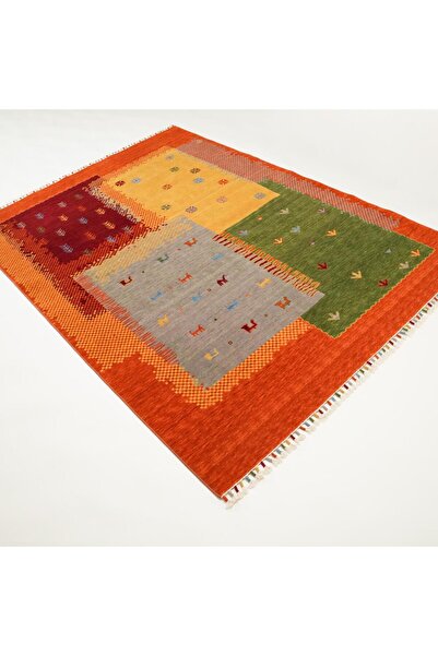 Halıcızade Tempus Serisi Modern Otantik Desenli Rengarenk Yün Özel Tezgah Halısı