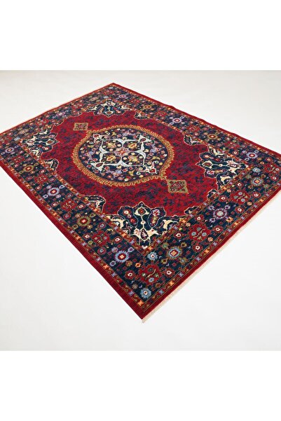 Halıcızade Tempus Serisi Madalyon Desenli Kırmızı Yün Özel Tezgah Halısı