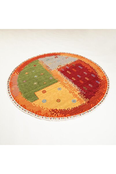 Halıcızade Tempus Serisi Modern Otantik Desenli Yün Rengarenk Yuvarlak Özel Tezgah Halısı