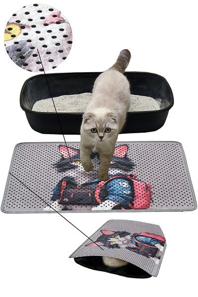 MatGo 40x60cm Washable Cat Toilet - Double Layer, Liquid Proof, Non-Slip Mat with Sifter