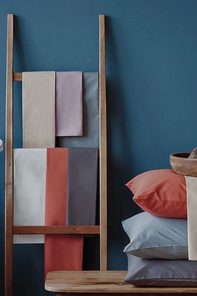 İssimo Home ملاءة سرير Ranforce Simply مقاس 100*200 سم باللون الفضي والأزرق