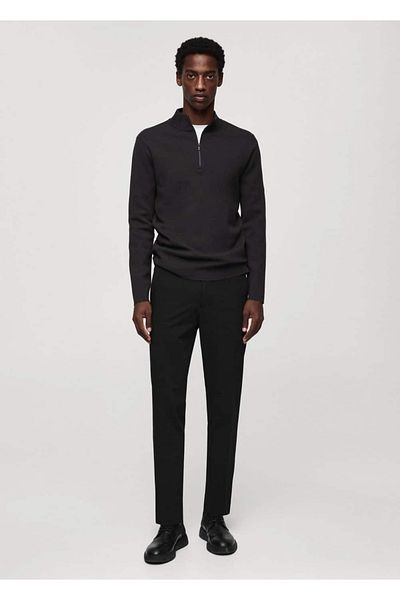 MANGO Man Zippered perkins collar sweater