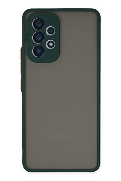 Hatreds Samsung Galaxy A13 4G Uyumlu Arkası Buzlu Renkli Tasarımlı Kılıf - Yeşil