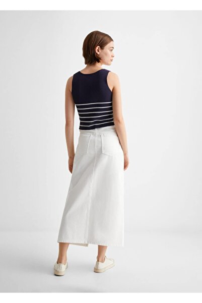 Mango Teen Yırtmaçlı Denim Etek