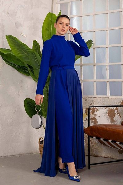 Melike Tatar Saks Chiffon Detailed Jumpsuit 32-6049