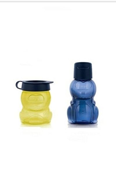 Tupperware Eco Bottle Water Bottle and Children's Snack Container Dino Set 2 Pieces