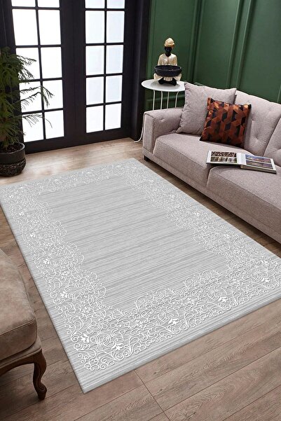 DEKOMOD Dekoratif Dijital Baskılı Kaymaz Taban Yıkanabilir Tüylenmez Kadife Kumaş Anti-alerjik Halı