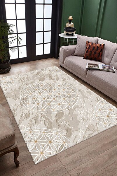 DEKOMOD Dekoratif Dijital Baskılı Kaymaz Taban Yıkanabilir Tüylenmez Kadife K...