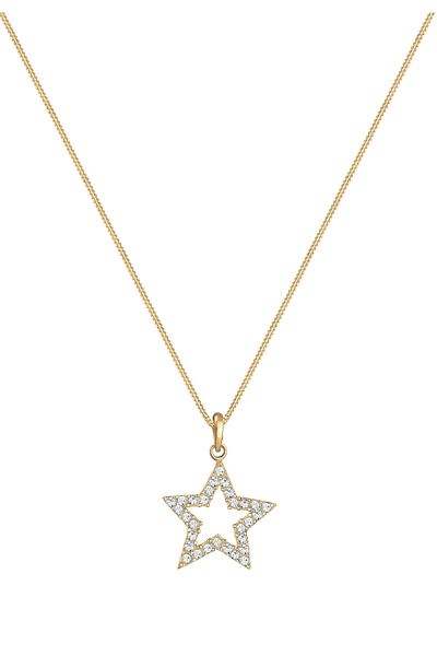 ELLI Halskette Femme Pendentif Étoile de Cristal – (925/1000) Argent