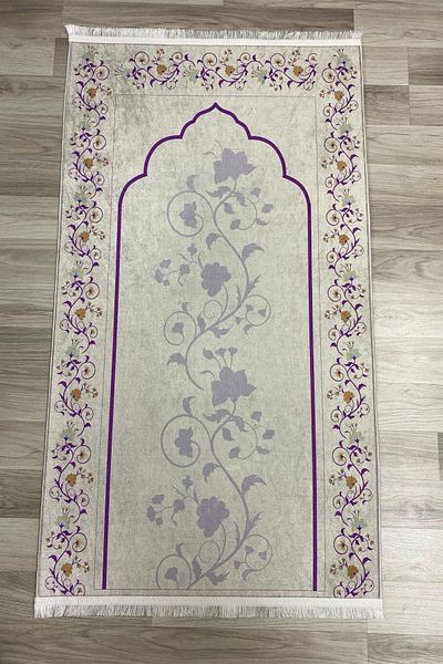 DEKOMOD Decorative Digital Printed Black Non-Slip Base Prayer Rug Prayer Rack 75x120