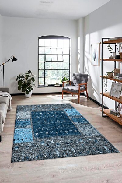 EY HOME Dijital Kaymaz Taban Yıkanabilir Yeni Tasarım Etnik Desenli Yolluk Mu...