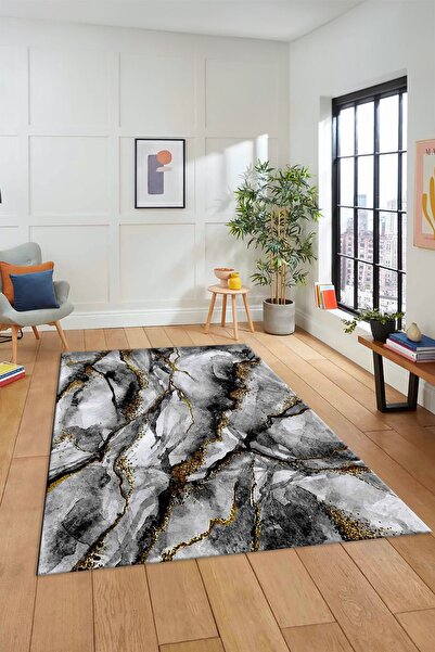 EY HOME Digital Printed Non-Slip Base Washable Marble Pattern Runner Kitchen ...