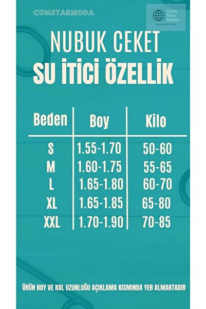 comstar Erkek Dar Kesim Nubuk Süet Astarsız Likralı Su Itici Kolej Ceket