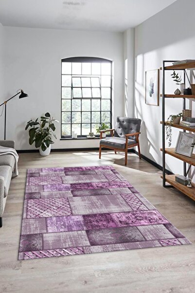 EY HOME Dijital Kaymaz Taban Yıkanabilir Patchwork Desen Yolluk Mutfak Salon ...