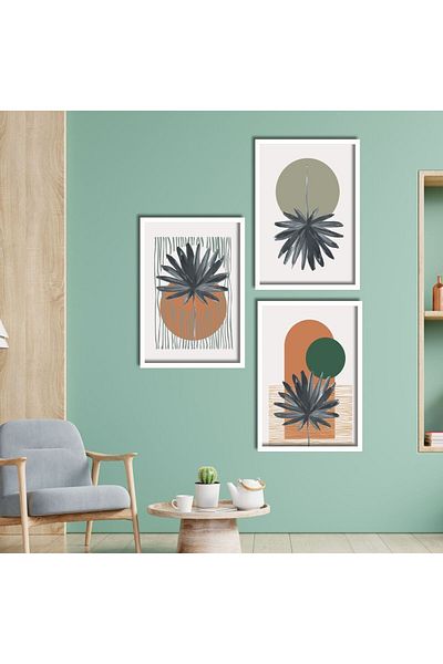 GAAGART Masă MDF din 3 piese cu cadru laminat din lemn Design verde modern