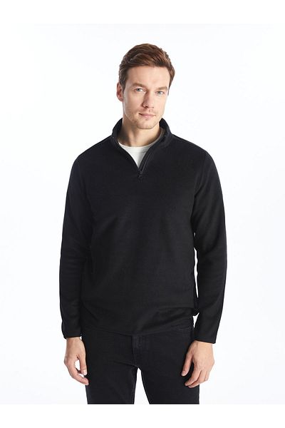 LC Waikiki Stand Collar Long Sleeve Fleece Men's Sweatshirt