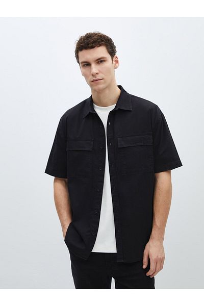LC Waikiki Kurzärmliges Jeanshemd für Herren mit bequemer Passform