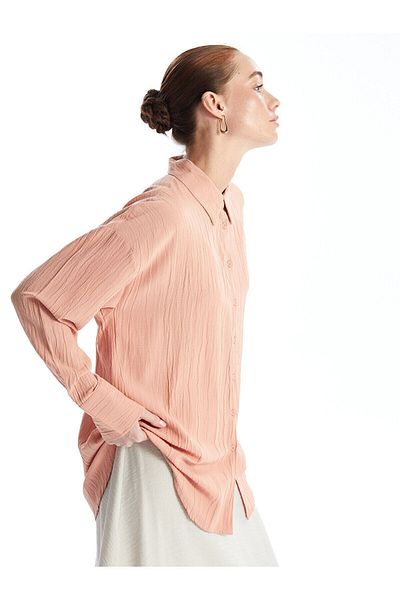 LC Waikiki Flat Long Sleeve Linen Look Women Shirt Tunic