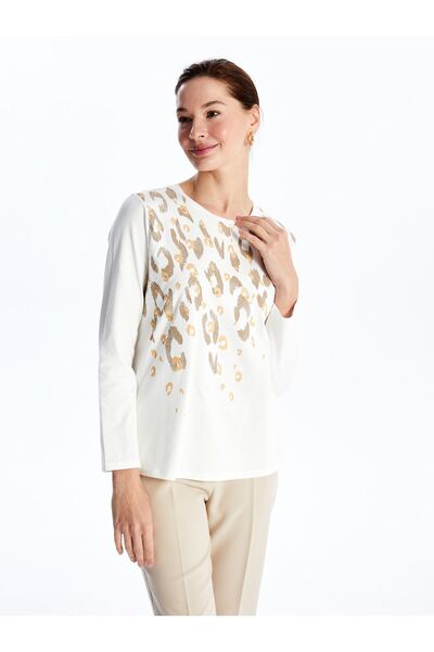 LC Waikiki Dámská halenka s dlouhým rukávem a výstřihem