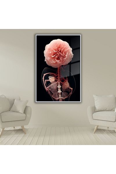 GAAGART Tablou de poliklinică ortopedică din sticlă cu cadru metalic Design moale