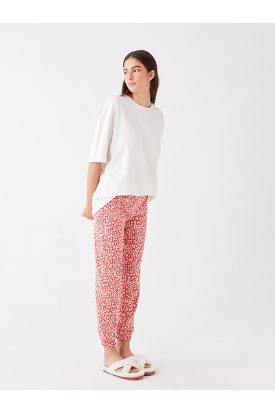 LC Waikiki Patterned Women's Jogger Pajama Bottoms - Elastic Waist