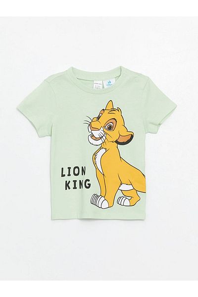 LC Waikiki LCW baby Crew Neck Short Sleeve Lion King Printed Baby Boy Pajamas Set with Shorts
